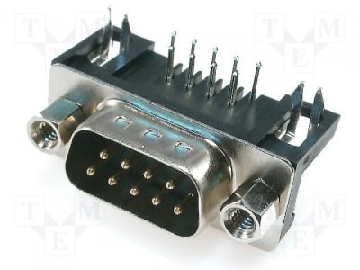 Конектор DHP8-09M D-Sub; PIN: 9; гнездо; мъжки; стандарт 7,2mm; Блокиране: болтове